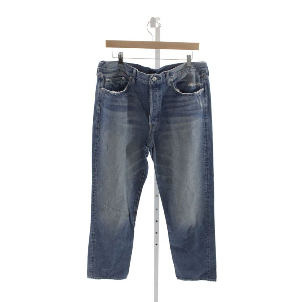 Edwin Womens Straight Blue Distressed High Rise Jeans Size 33